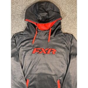 FXR Pursuit Tech Pullover Hoodie Red Silver Pocket Sweatshirt  Womens Small